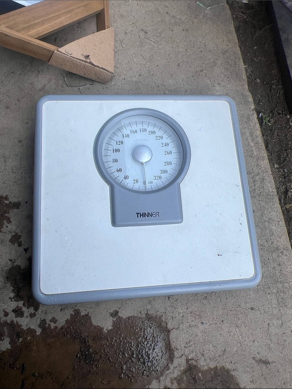 White & Gray Analog Bathroom Scale